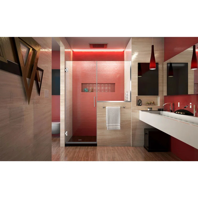 Unidoor Plus 48" W x 72" H Pivot Frameless Shower Door with ClearMax™ Technology