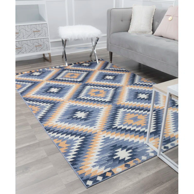 Heron Bodrum Tribal Kilim Denim Area Rug