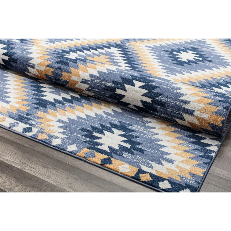 Heron Bodrum Tribal Kilim Denim Area Rug