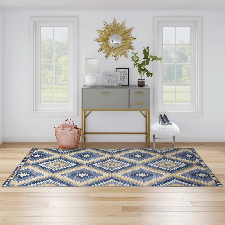 Heron Bodrum Tribal Kilim Denim Area Rug