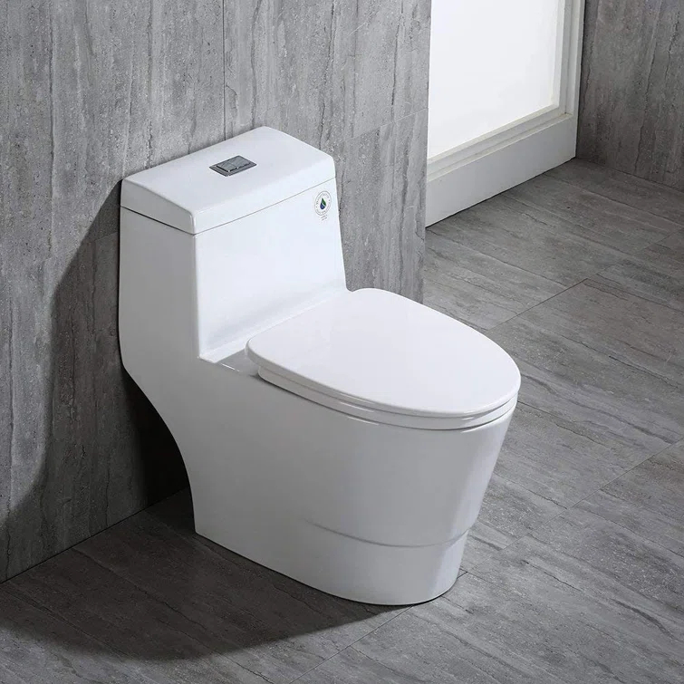 1.28 GPF Elongated Comfort ADA Height One Piece Dual-Flush Toilet with Soft-Closing Seat,MAP Flushing 1000G