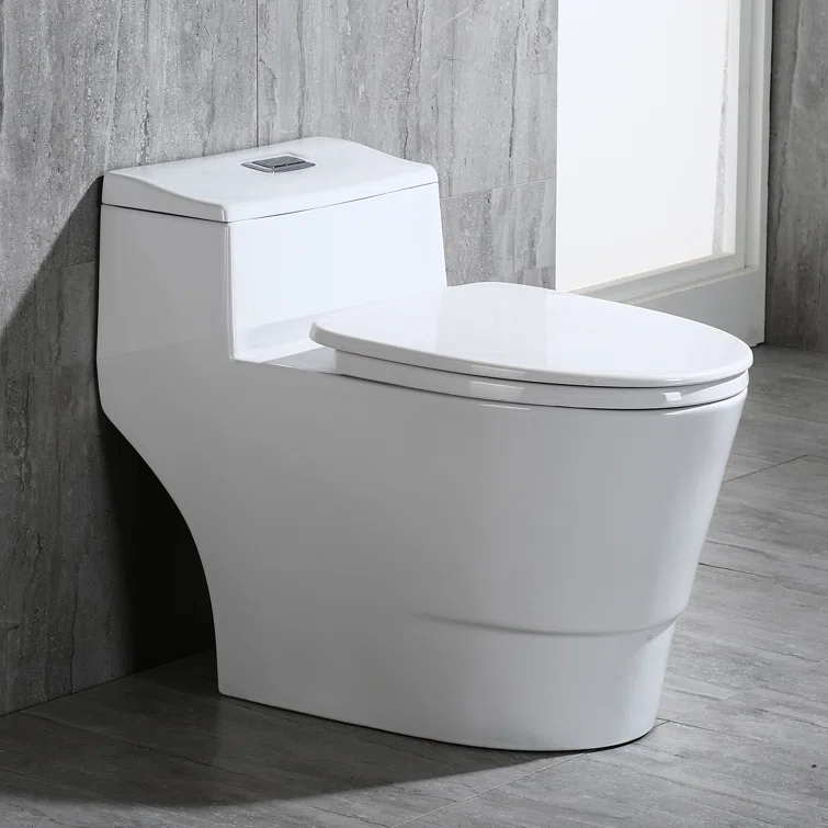 1.28 GPF Elongated Comfort ADA Height One Piece Dual-Flush Toilet with Soft-Closing Seat,MAP Flushing 1000G
