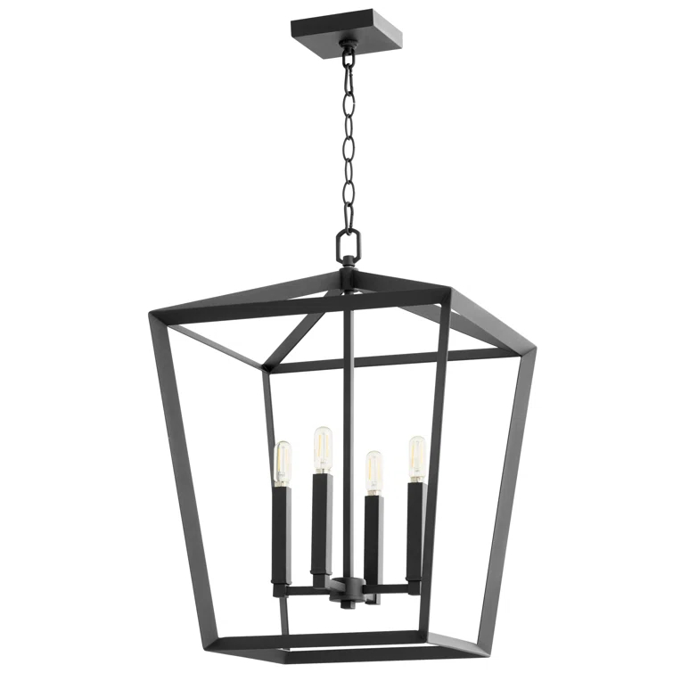 Hyperion 4 - Light Iron Lantern Geometric Chandelier