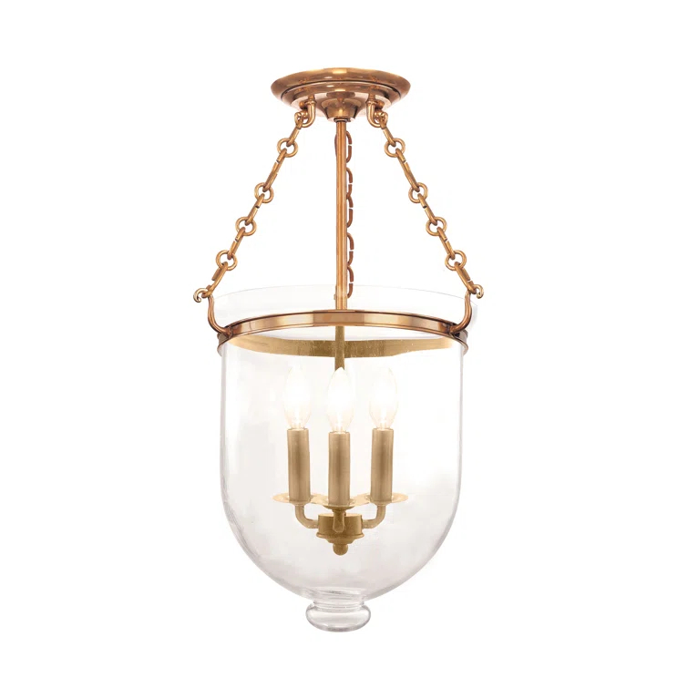 Hampton Glass Semi Flush Mount