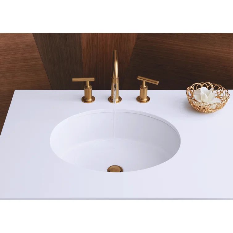 Verticyl Ceramic Oval Undermount Bathroom Sink with Overflow