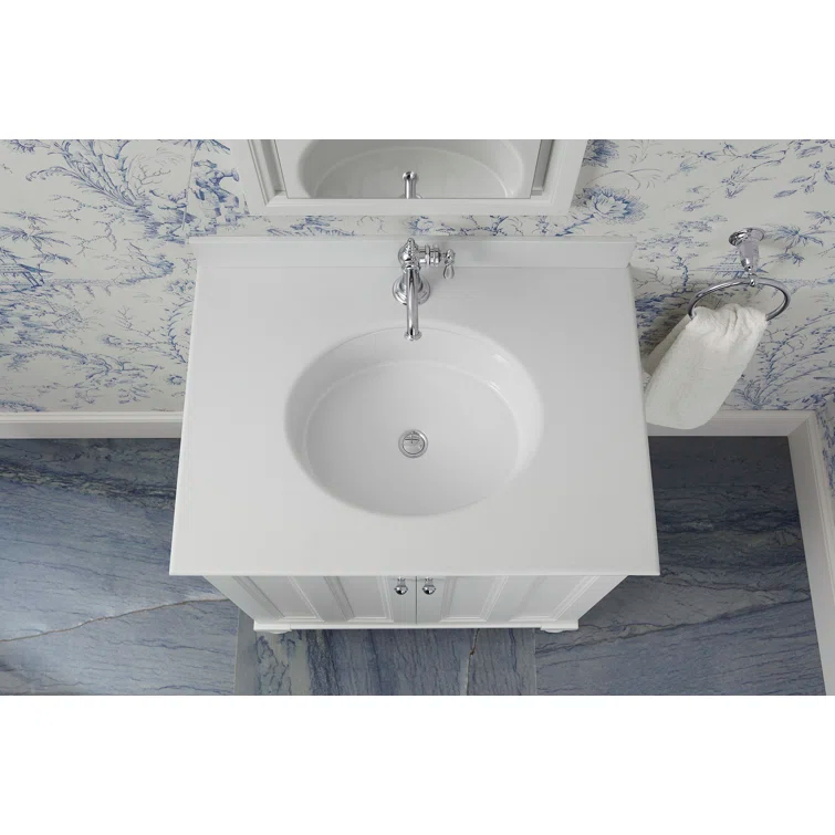 Verticyl Ceramic Oval Undermount Bathroom Sink with Overflow