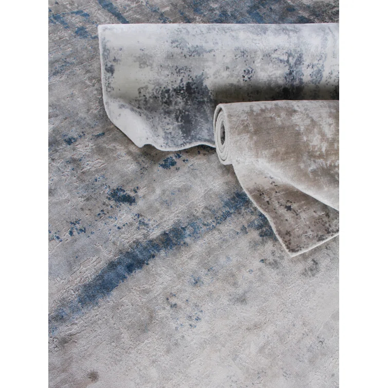 Reflections Abstract Hand-Loomed Silver/Gray/Ivory Area Rug