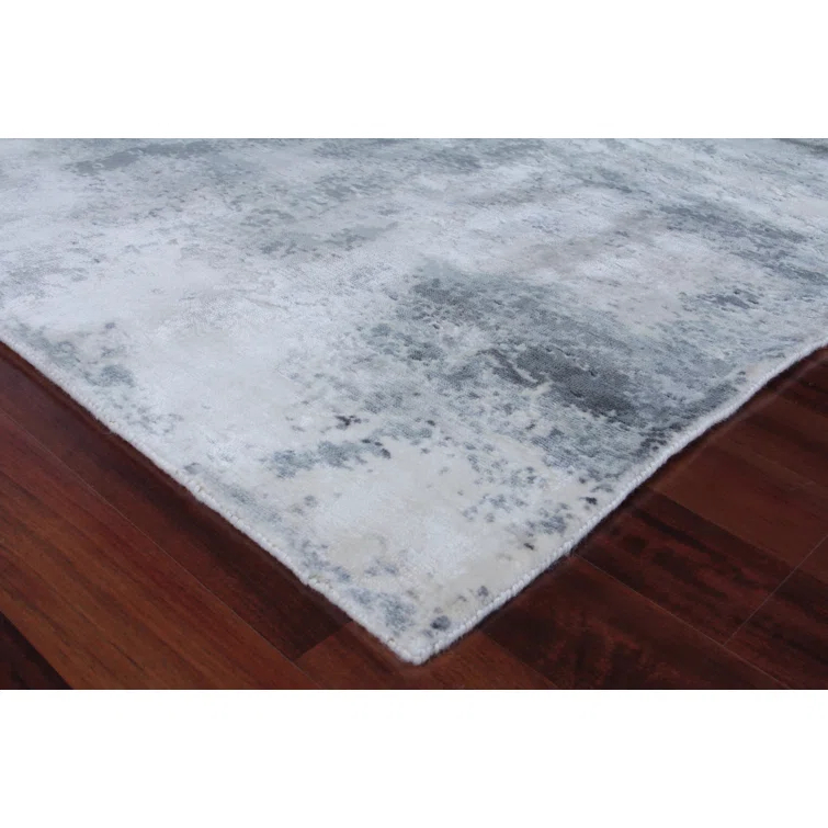 Reflections Abstract Hand-Loomed Silver/Gray/Ivory Area Rug
