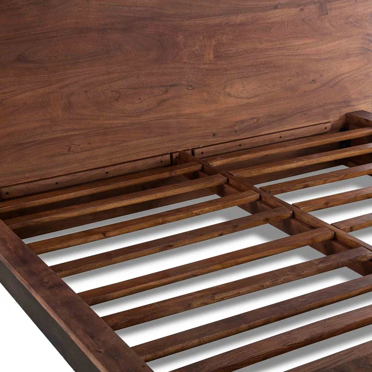 Palermo Transitional King Platform Bed with Live Edge Wood Headboard