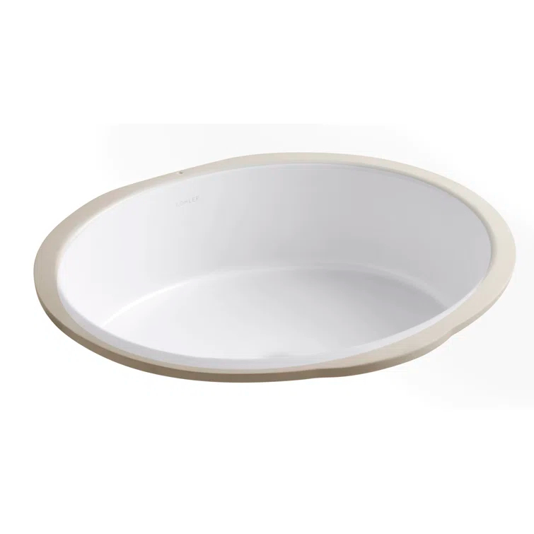 Verticyl Ceramic Oval Undermount Bathroom Sink with Overflow