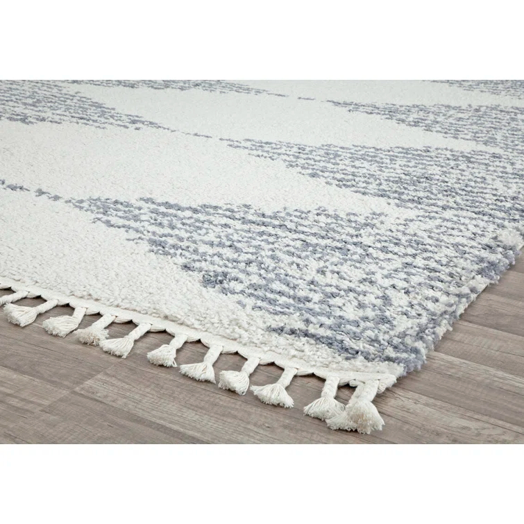 Zaya Mason Shag Tribal Heath grey Area Rug