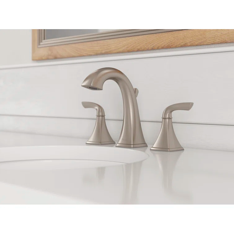 Bronson Widespread Double Handle Deck Mount Bath Faucet