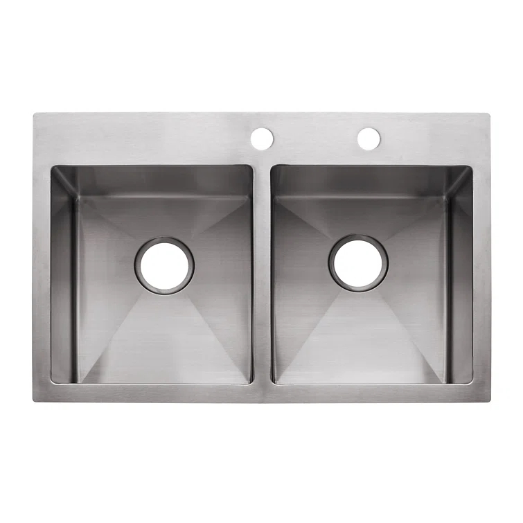 Vector 34" L x 23" W Double Basin Dual Mount Kitchen Sink