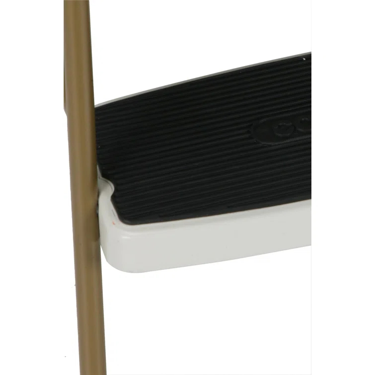 Stylaire Steel Retro Chair + Step Stool with Flip-Up Vinyl Seat