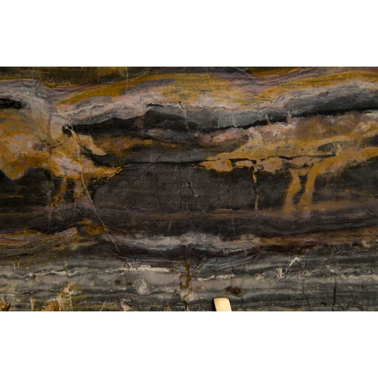 Earth Marble Stone Wall Tile with Brass Setting