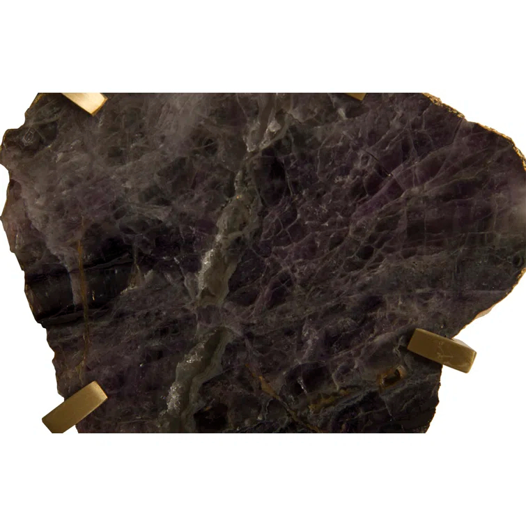 Purple Quartz and Brass 10" Contemporary Wall Tile