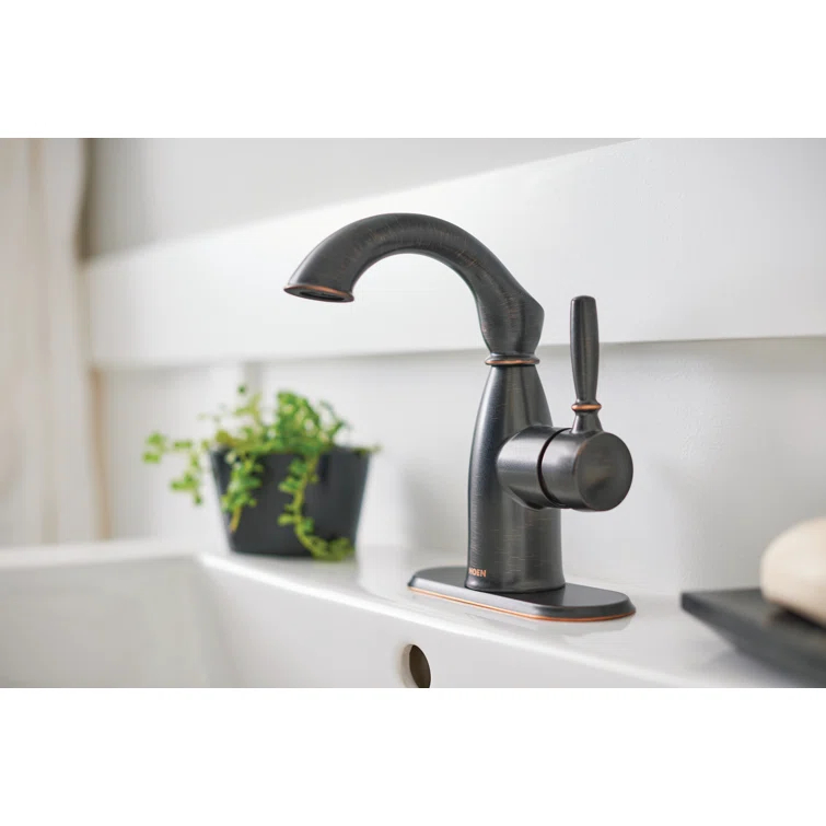 Moen Sarona Single Hole Bathroom Faucet with Drain Assembly and Optional Deckplate