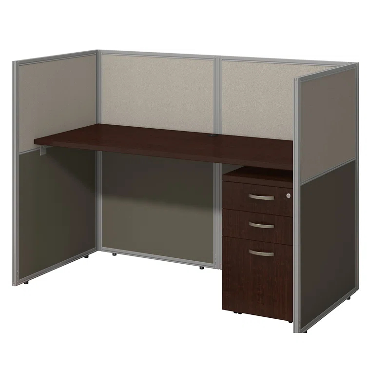 Easy Office Rectangle 1 Person Benching Workstation with Cable Management