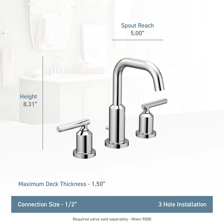 Moen Gibson Two-Handle Widespread Bathroom Faucet Trim Kit, Valve Required