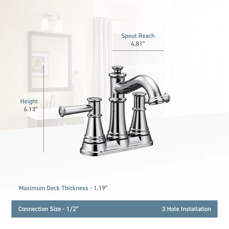Belfield Centerset Bathroom Faucet with Drain Assembly