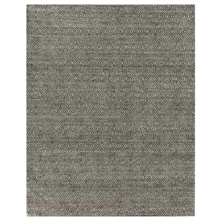 EXQUISITE RUGS Woven Earth Handmade Flatweave Wool Charcoal/Ivory Area Rug | Wayfair