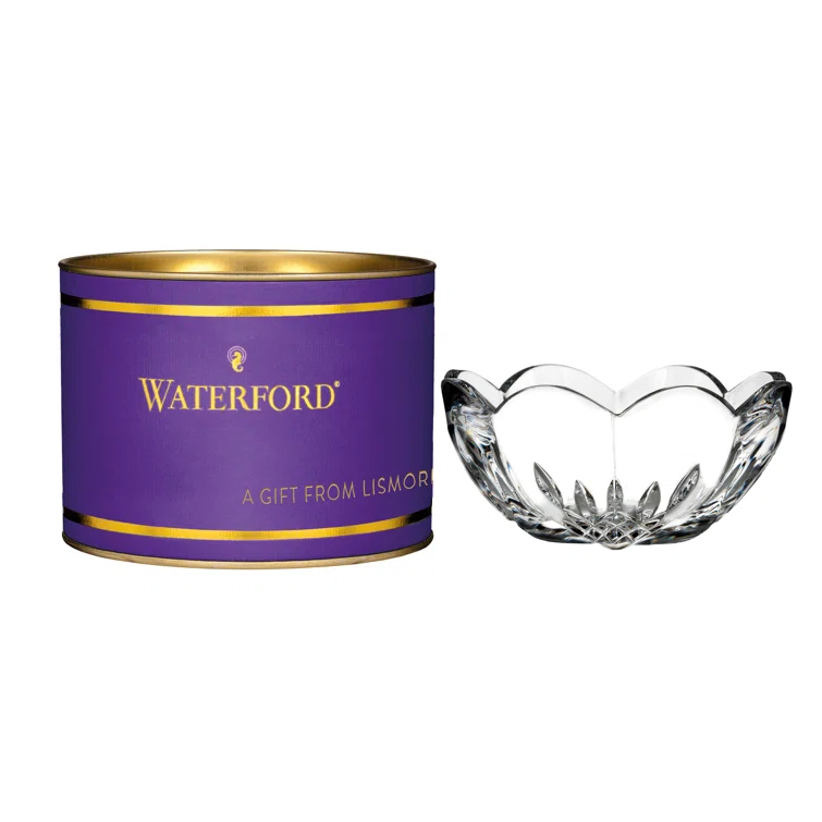 Giftology Lismore Heart Bowl 10cm 4in, Purple Box