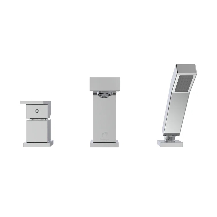 Quadrato Deck Tub Filler with Diverter