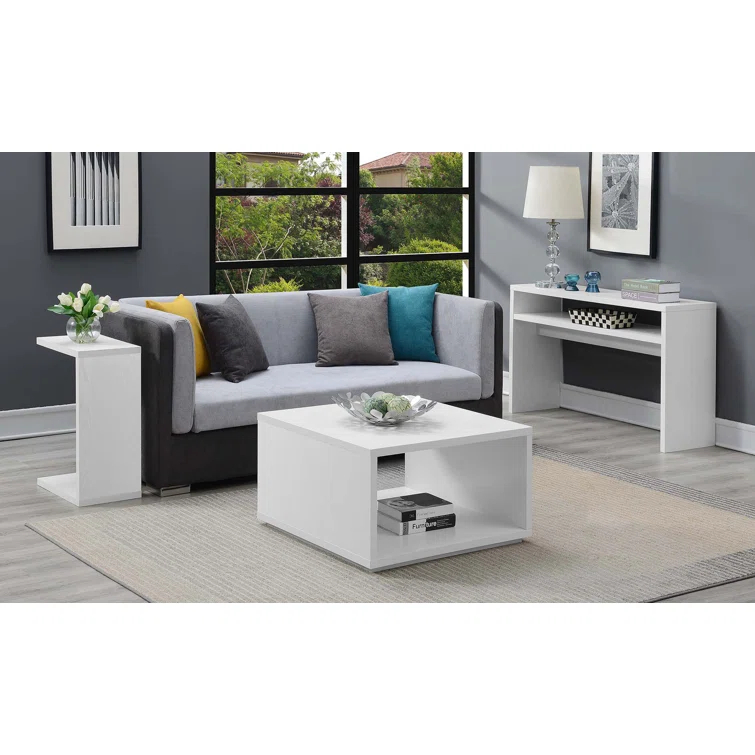 Haught Floor Shelf Coffee Table with Storage