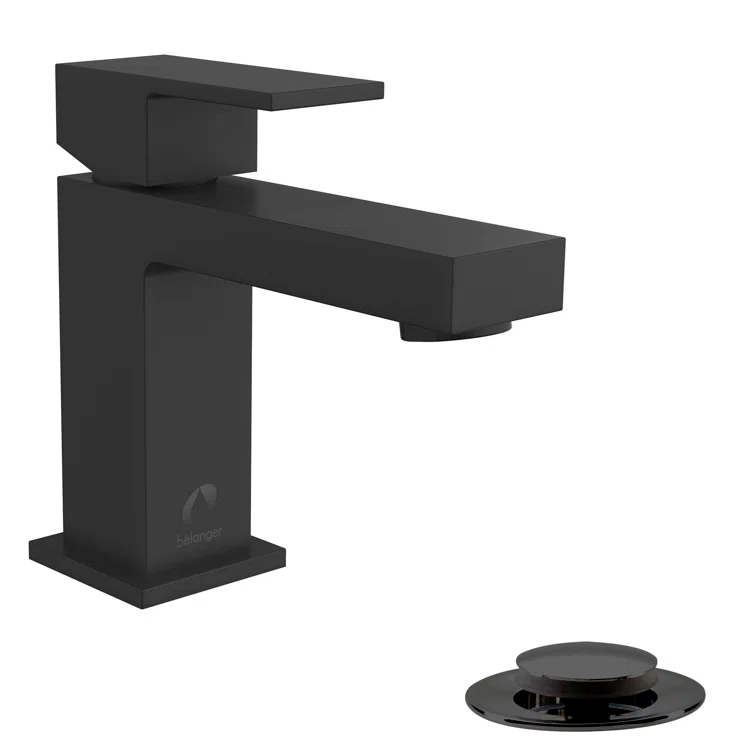 Quadrato Single-Hole Single-handle Bathroom Faucet with Drain Assembly