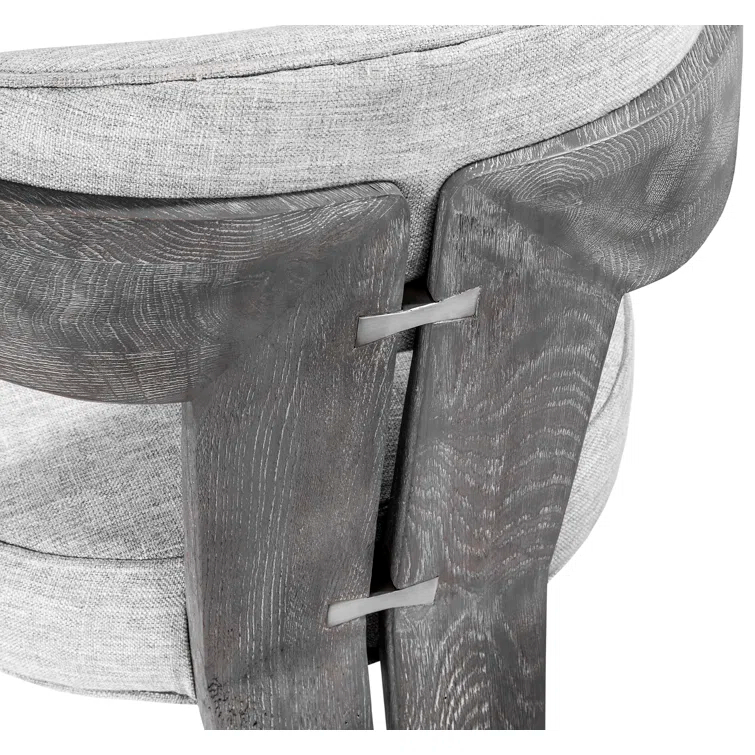 Maryl 20'' H Linen Upholstered Oak Armchair