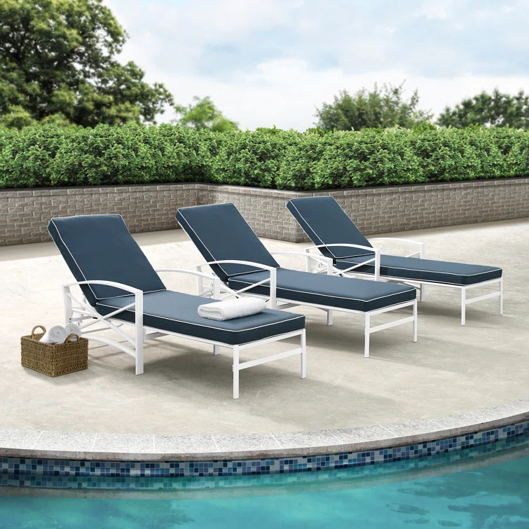 Tarpley Outdoor Steel Chaise Lounge