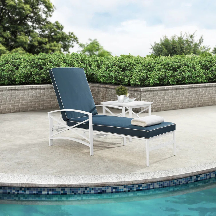 Tarpley Outdoor Steel Chaise Lounge