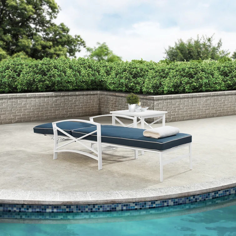 Tarpley Outdoor Steel Chaise Lounge