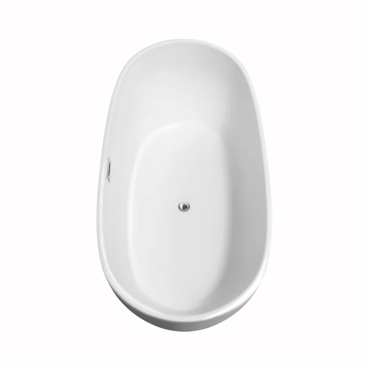 Rebecca 65'' x 32'' Freestanding Soaking Acrylic Bathtub with Faucet