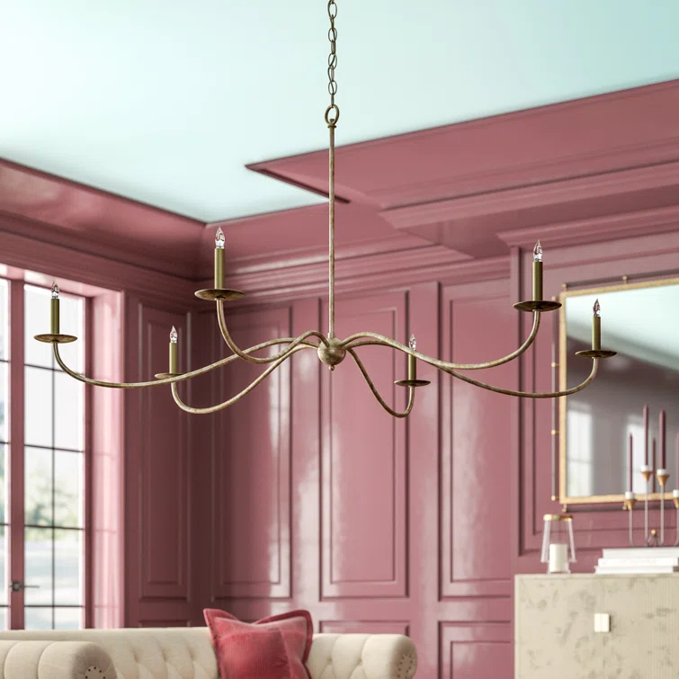 Saxon Silver Granello 6-Light Candle Chandelier