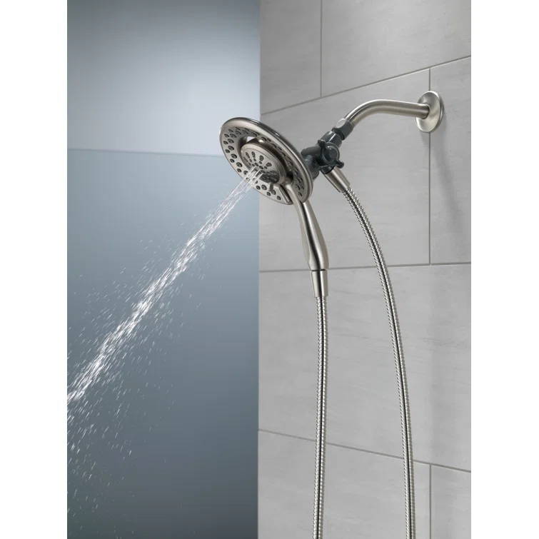 In2ition 2-in-1 Dual Hand Held Shower Head, 3-Spray Detachable Round Shower Head 1.75 GPM