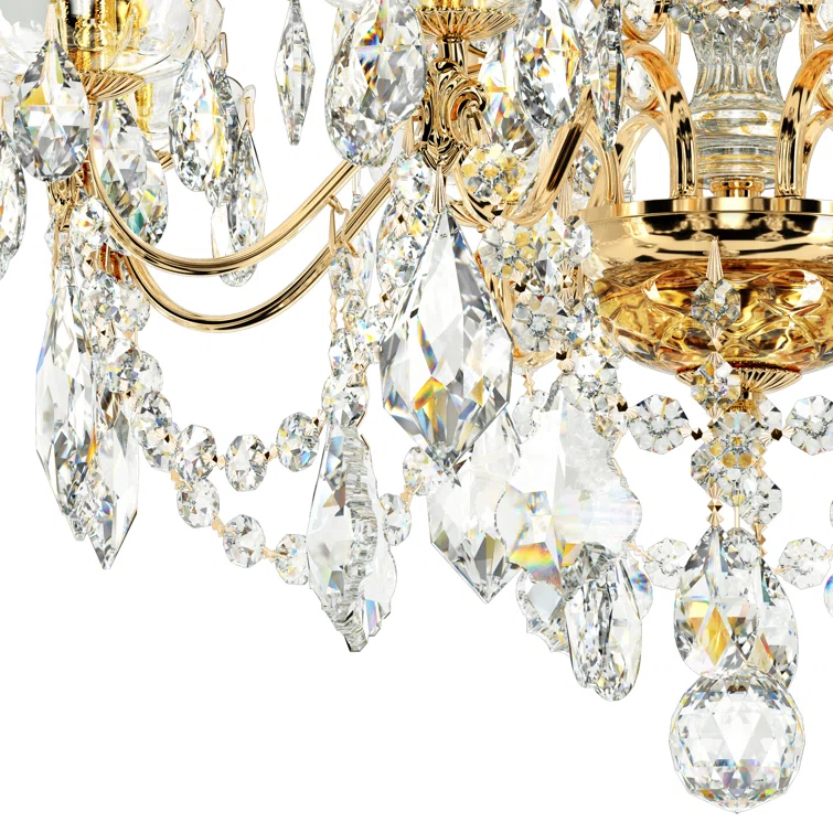 Century 8 - Light Glass Tiered Chandelier