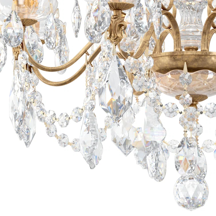 Century 8 - Light Glass Tiered Chandelier