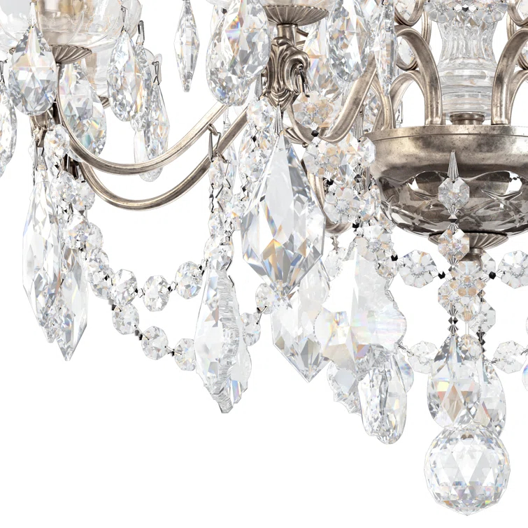 Century 8 - Light Glass Tiered Chandelier