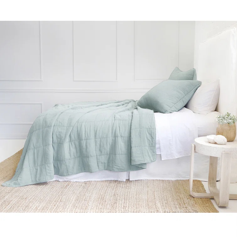 Antwerp Coverlet by Pom Pom at Home - Sky / King