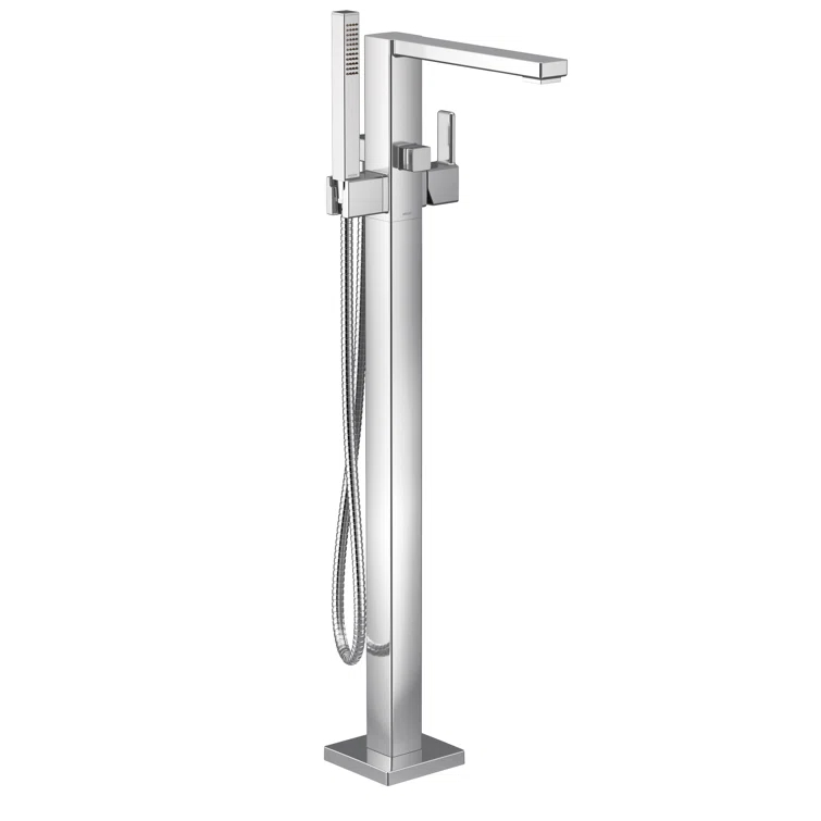 90 Degree Single Handle Floor Mounted Tub with Handshower