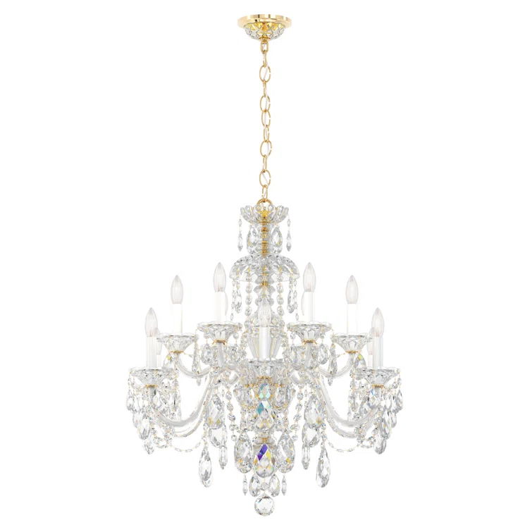 Sterling 12 - Light Glass Classic / Traditional Chandelier