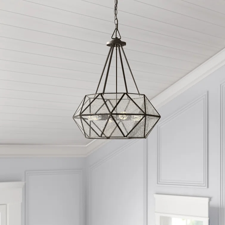 Sky 4 Light Metal Dimmable Geometric Chandelier