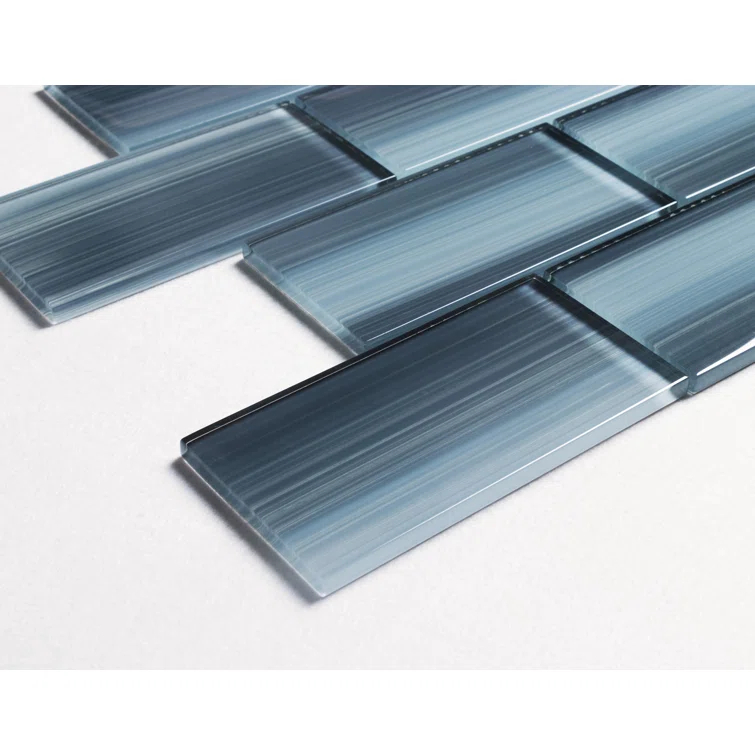 Premium Hand Painted 3" x 6" Straight Edge Glass Mosaic Subway Tile