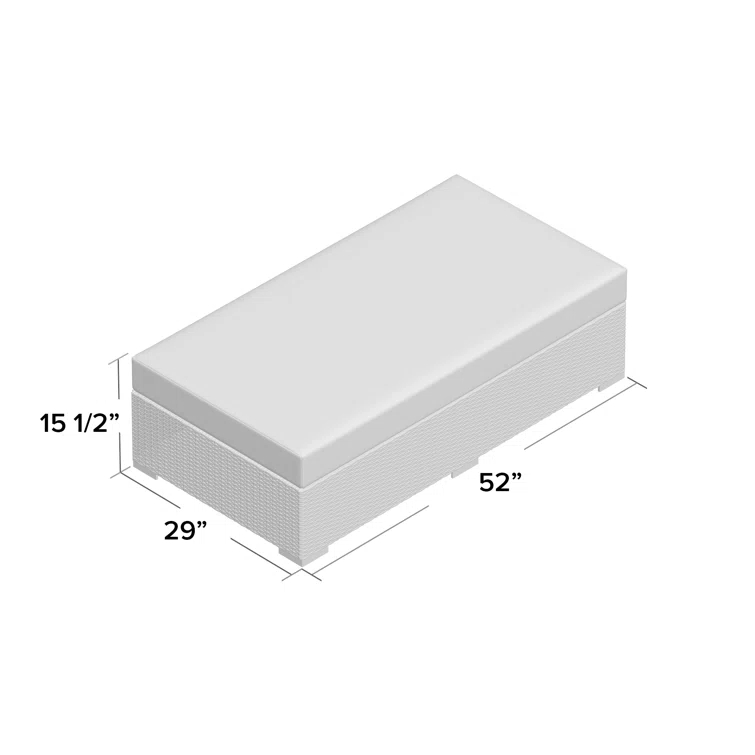 Elswick Rectangle Outdoor Ottoman with Cushion
