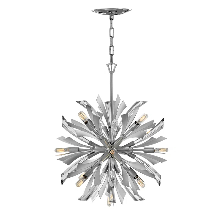 Fredrick Ramond Vida 22" Thirteen-Light Modern Orb Hanging Chandelier w/ Crystal Accents