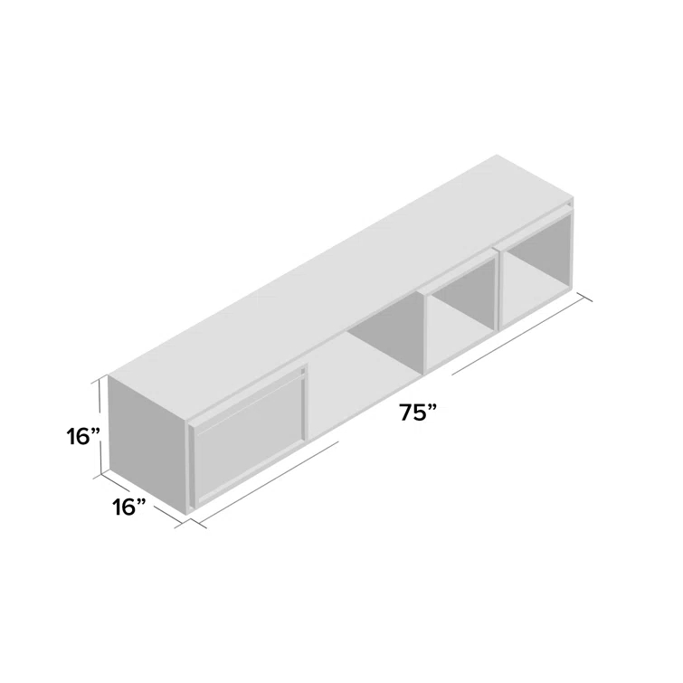 Low Units Walnut Recessed Wall Shelf with Drawer