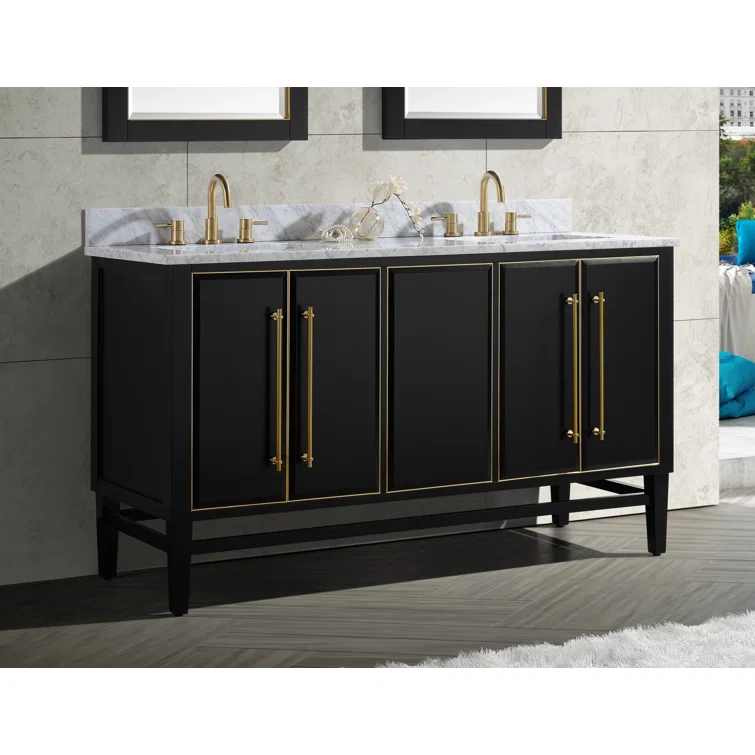 Avanity Mason-Vs61-G-C Mason 61" Free Standing Double Basin Vanity Set - Black