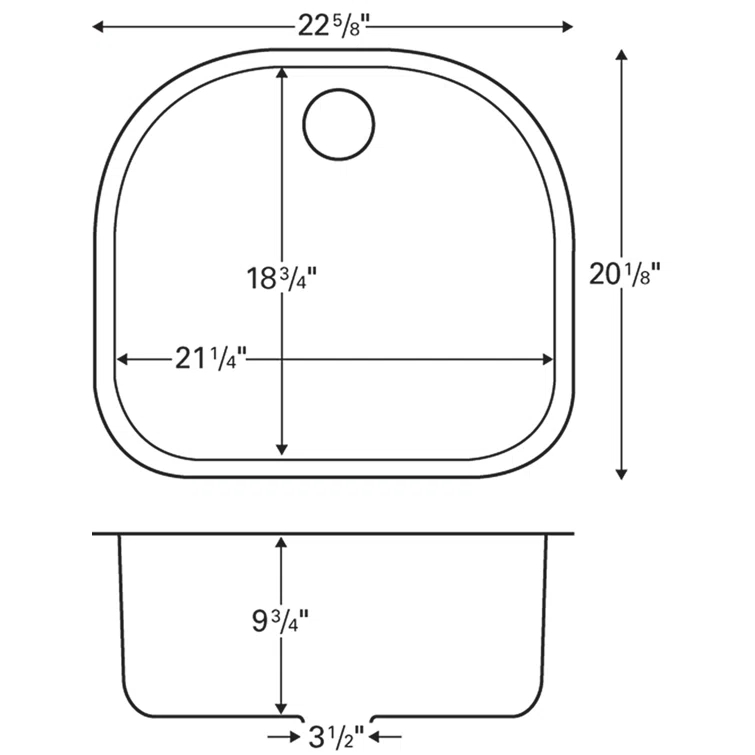 Karran Karran 18-Gauge Stainless Steel 22-5/8'' X 20-1/8'' Single Bowl Undermount Kitchen Sink U-2321