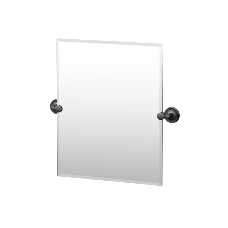 Designer II Frameless Rectangle Bathroom Vanity Mirror | Pivoting (Tilts) and Beveled Mirror